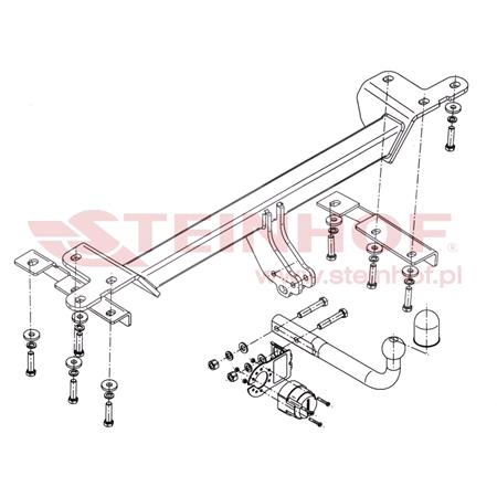 Steinhof Towbar (fixed with 2 bolts) for Suzuki GRAND VITARA, 2005 2014