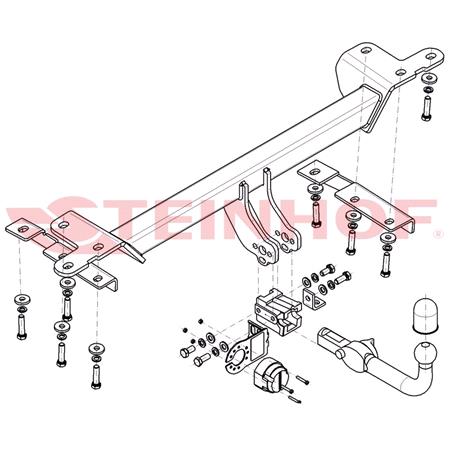 Steinhof Automatic Detachable Towbar (horizontal system) for Suzuki GRAND VITARA,  2005 to 2014