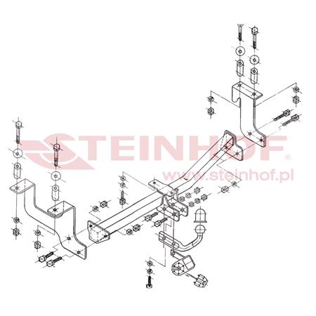 Steinhof Towbar (fixed with 2 bolts) for Suzuki WAGON R+, 2002 2008