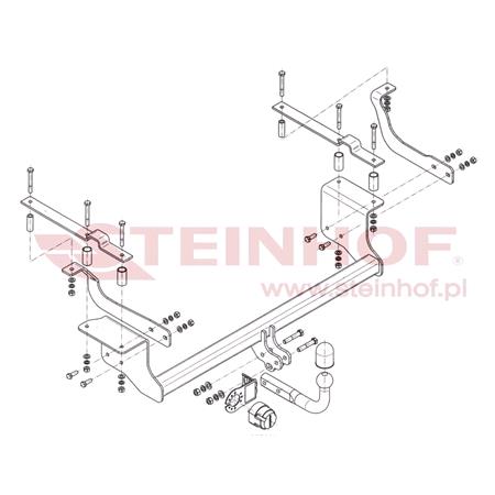 Steinhof Towbar (fixed with 2 bolts) for Suzuki IGNIS II, 2003 2008
