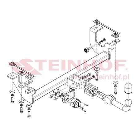 Steinhof Automatic Detachable Towbar (horizontal system) for Suzuki JIMNY Open Off Road Vehicle, 1998 2017