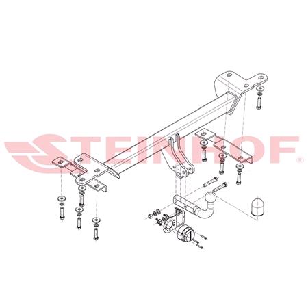 Steinhof Towbar (fixed with 2 bolts) for Suzuki GRAND VITARA, 2010 2014