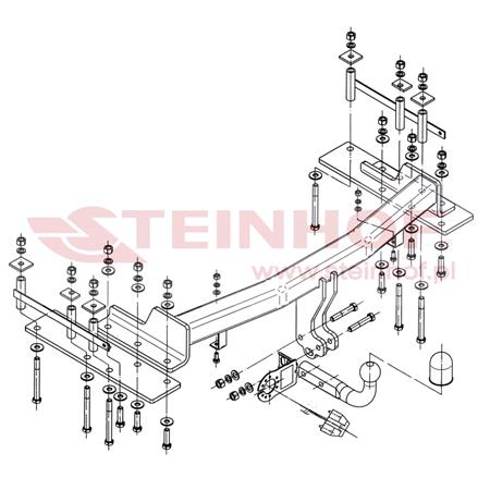 Steinhof Towbar (fixed with 2 bolts) for Ssangyong KYRON, 2005 2014