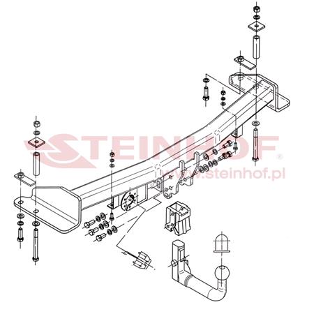 Steinhof Automatic Detachable Towbar (vertical system) for Ssangyong REXTON, 2006 2013