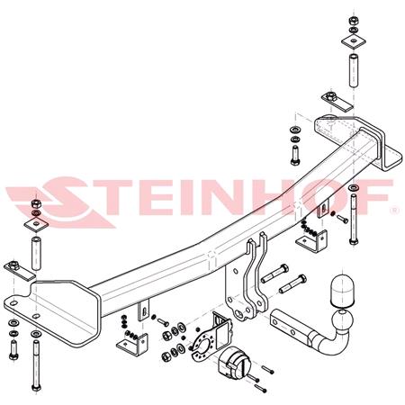 Steinhof Towbar (fixed with 2 bolts) for Ssangyong REXTON W, 2014 2017 (Steinhof  S 466)
