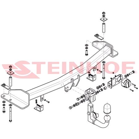 Steinhof Automatic Detachable Towbar (vertical system) for Ssangyong REXTON W, 2014 2017