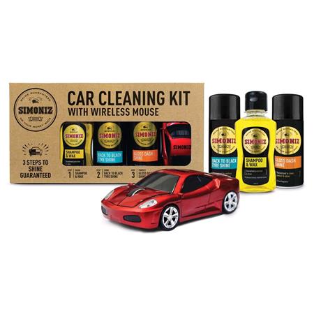 SIMONIZ CAR CLEANING GIFT KIT WITH WIRELESS CAR MOuSE