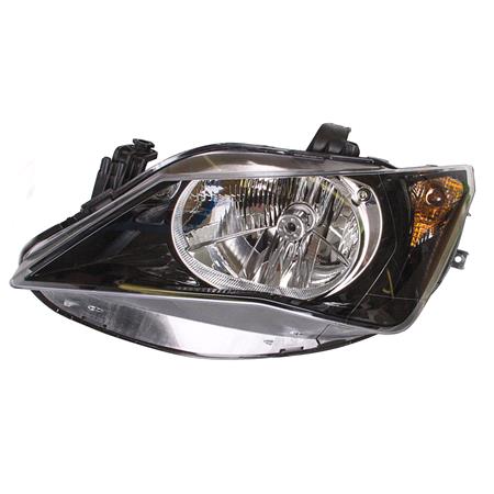 Left Headlamp (Halogen, Single Reflector, Takes H4 Bulb, Supplied With Motor, Original Equipment) for Seat IBIZA V ST  2008 2012
