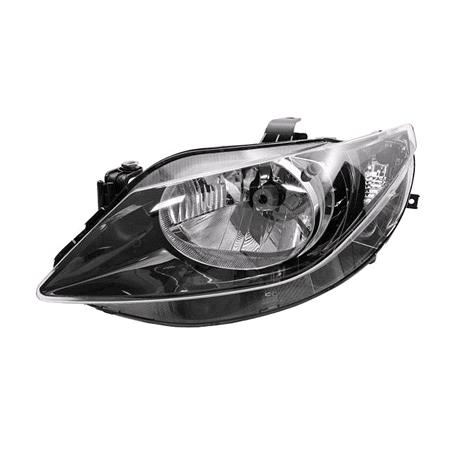 Left Headlamp (Halogen, Takes H7 / H3 Bulbs, Original Equipment) for Seat IBIZA V 2007 2009
