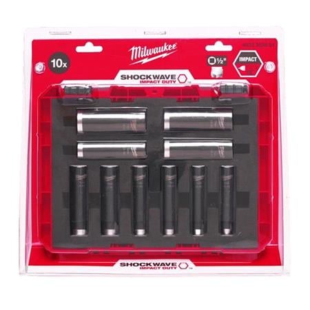 Milwaukee SHOCKWAVE Impact Duty 10pc Deep Well Socket 1/2" Set