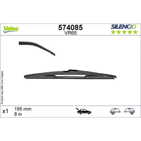 Valeo VR65 Silencio Rear Wiper Blade (200mm   Rock Lock Arm Connection) for Toyota Auris 2012 2018