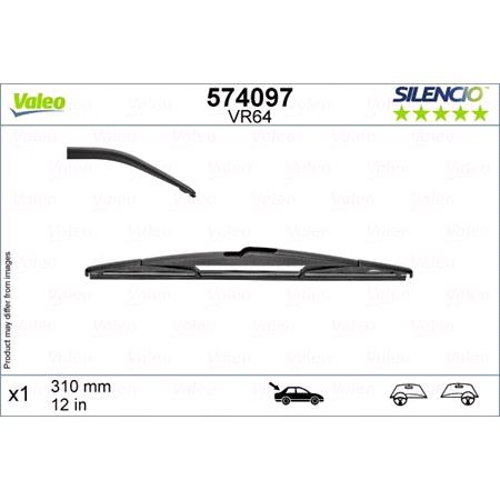 Valeo VR64 Silencio Rear Wiper Blade (310mm) for Kia CEED Estate 2007 to 2012