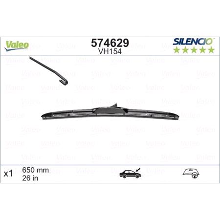 Valeo VH154 Silencio Hybrid Driver Side Wiper Blade (650mm) for Hyundai TUCSON 2015 to 2020