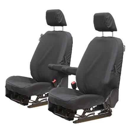 Town & Country Single Driver and Passenger Van Seat Cover Set For Ford Transit Connect 2013 Onwards   Black