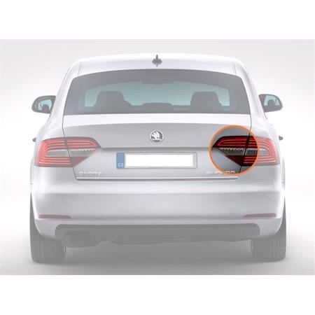 Right Rear Lamp (Inner, On Boot Lid, Saloon Models, Original Equipment) for Skoda SUPERB  2008 to 2015