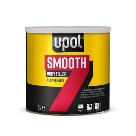 U POL SMOOTH 7 Smooth Body Filler   Light Grey   3 Litre