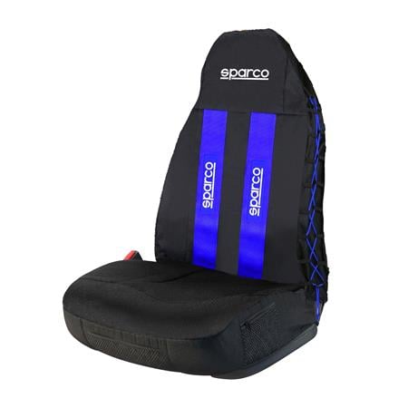 Sparco Universal Car Seat Cover   Blue and Black For Dacia DOKKER Pickup 2018 Onwards