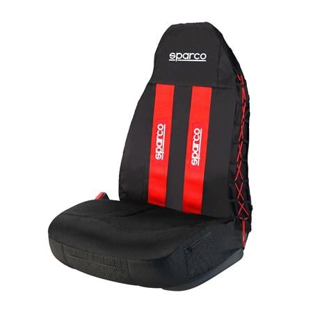Sparco Universal Car Seat Cover   Red and Black For Mitsubishi PAJERO SPORT III 2015 Onwards