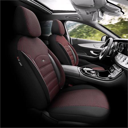 Premium Cotton Leather Car Seat Covers SPORT PLUS LINE   Burgandy For Mitsubishi Fuso 2011 Onwards