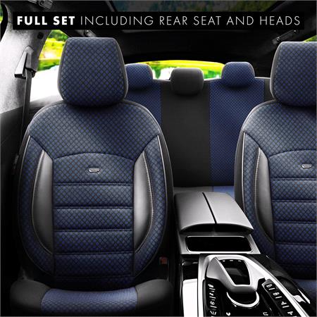 Premium Cotton Leather Car Seat Covers SPORT PLUS LINE   Blue For Rolls royce SILVER SPIRIT 1990 1996