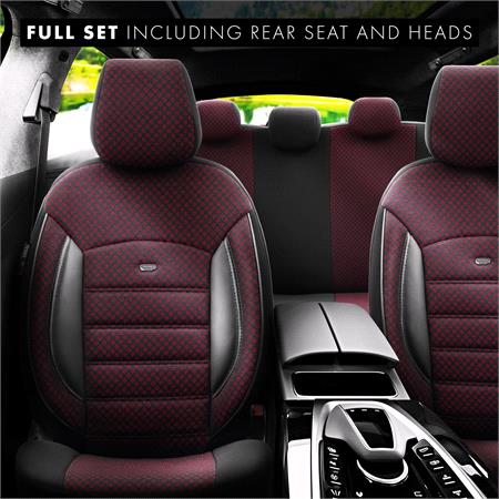 Premium Cotton Leather Car Seat Covers SPORT PLUS LINE   Burgandy For Mercedes SLK 2011 Onwards