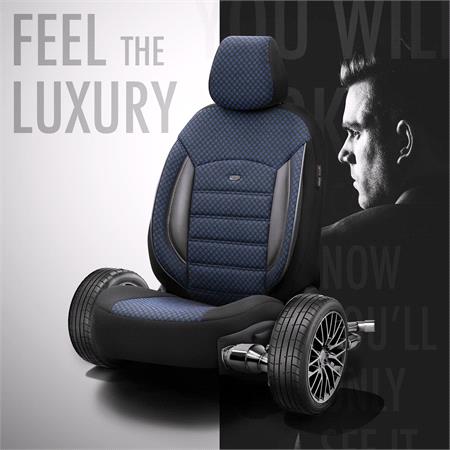 Premium Cotton Leather Car Seat Covers SPORT PLUS LINE   Blue