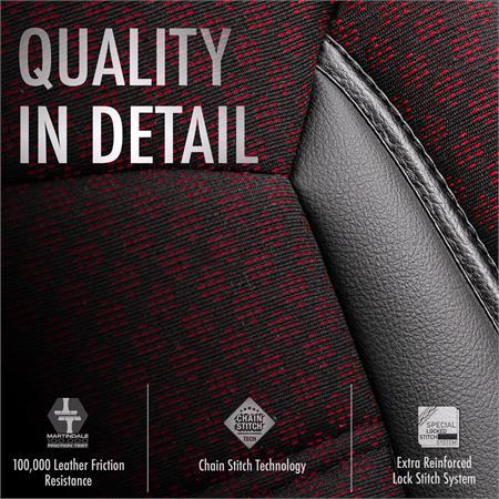 Premium Cotton Leather Car Seat Covers Sport Plus Line - Burgandy