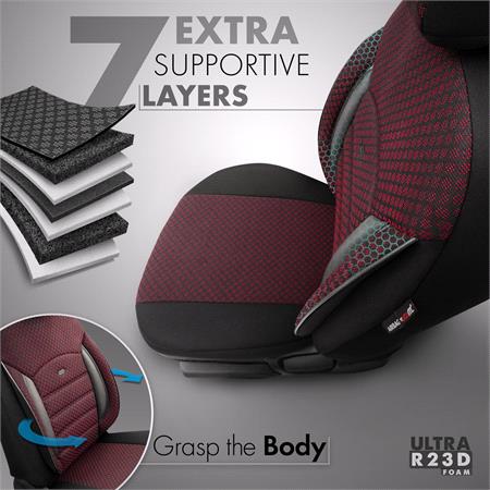 Premium Cotton Leather Car Seat Covers SPORT PLUS LINE   Burgandy For Lancia THEMA 2011 Onwards