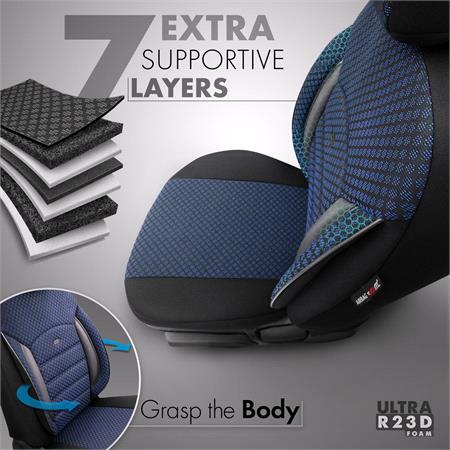 Premium Cotton Leather Car Seat Covers SPORT PLUS LINE   Blue For Chevrolet TRAX 2012 Onwards