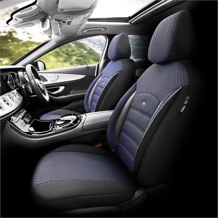 Premium Cotton Leather Car Seat Covers SPORT PLUS LINE   Blue For Citroen C4 Coupe 2004 2010