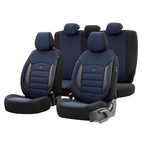 Premium Cotton Leather Car Seat Covers SPORT PLUS LINE   Blue For Lancia THEMA 2011 Onwards