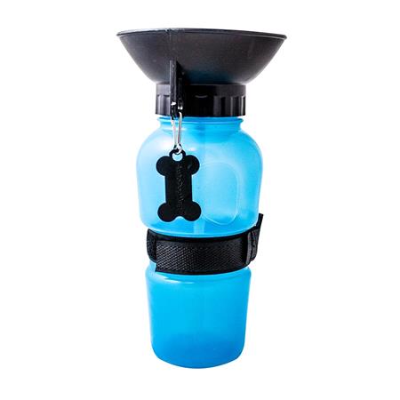 Squeezy Dog Water Bottle and Bowl in Blue