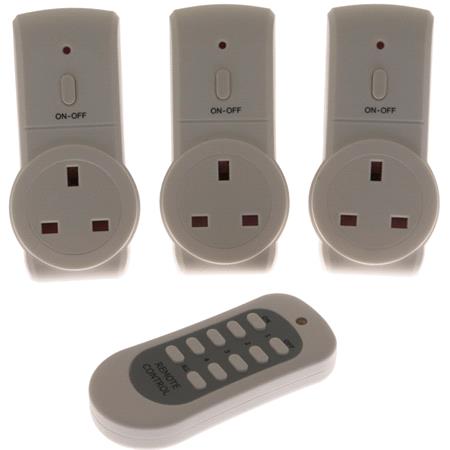 Remote Control Sockets   White   Set of 3