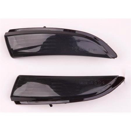 Left and Right Wing Mirror Indicators (Smoked) for Ford FIESTA Van 2009 2016
