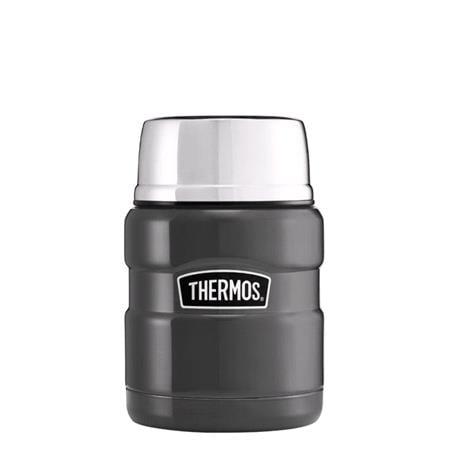 Thermos Stainless King Food Flask with Spoon   470ml   Gun Metal