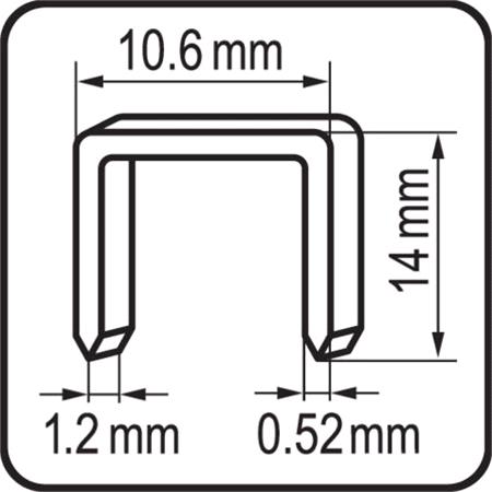 STAPLES 14MM /10.6x1.2/ 1000PCS