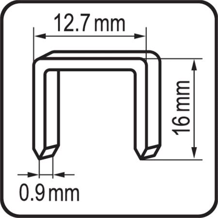 Staples 16x12,7mm/0,95mm 4500pcs