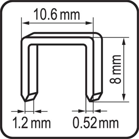 STAPLES 8MM /10.6x1.2/ 1000PCS