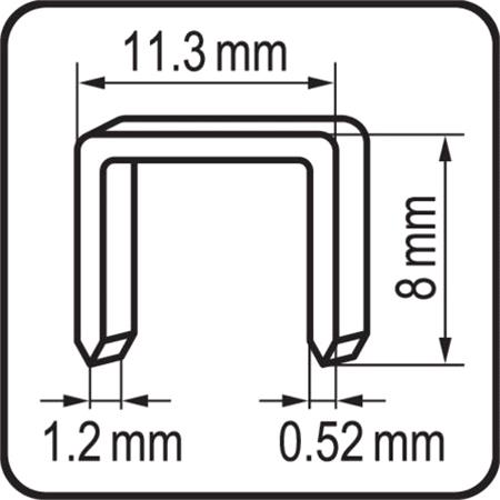 STAPLES 8MM /1,2x11.3/ 1000PCS