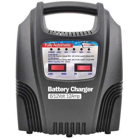 12 Amp LED Automatic Plastic Cased Battery Charger
