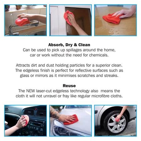 "Grab A Cloth" Box of 30 Edgeless Microfibre Cloths