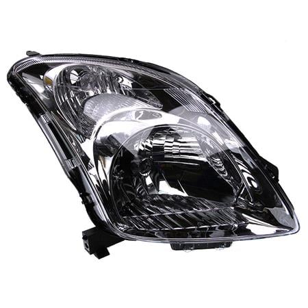 Right Headlamp (Chrome Bezel, Without Load Level Adjustment) for Suzuki SWIFT III 2005 on