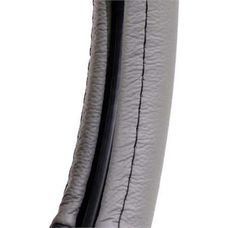 Genuine Leather Steering Wheel Cover   38cm   Black and Grey