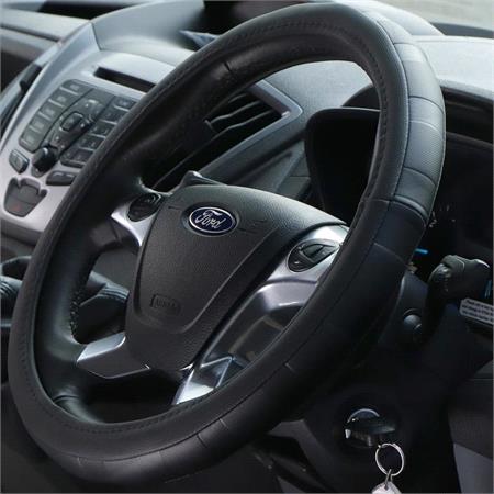 Van Steering Wheel Cover   40cm   Black Sports Grip