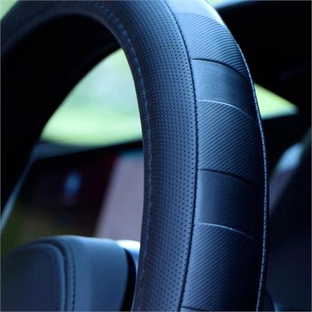 Van Steering Wheel Cover   40cm   Black Sports Grip