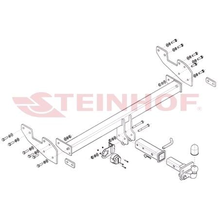 Steinhof Towbar (fixed with 2 bolts) for Toyota Hilux Pickup, 2015 Onwards