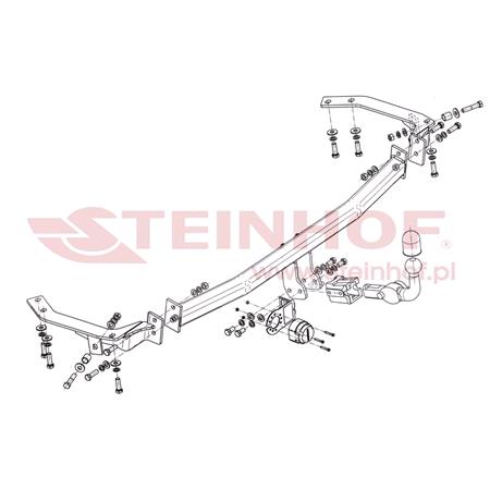 Steinhof Automatic Detachable Towbar (horizontal system) for Toyota AVENSIS VERSO, 2001 2009