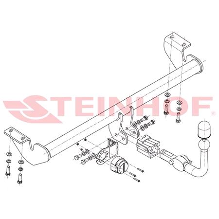 Steinhof Automatic Detachable Towbar (horizontal system) for Toyota AVENSIS Estate, 2003 2008