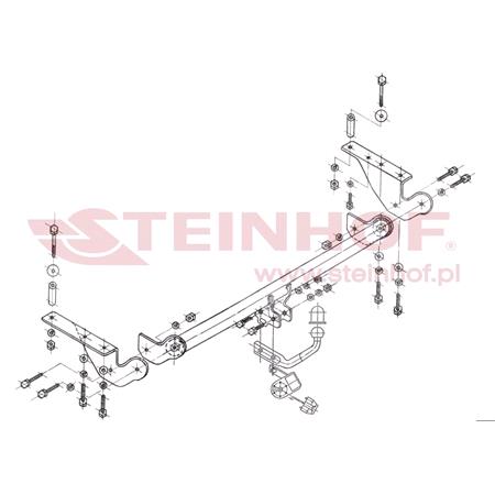 Steinhof Towbar (fixed with 2 bolts) for Toyota AVENSIS Saloon, 2003 2008