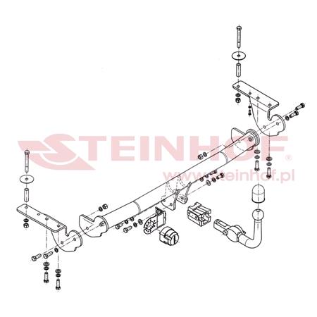 Steinhof Automatic Detachable Towbar (horizontal system) for Toyota AVENSIS Liftback, 2003 2008